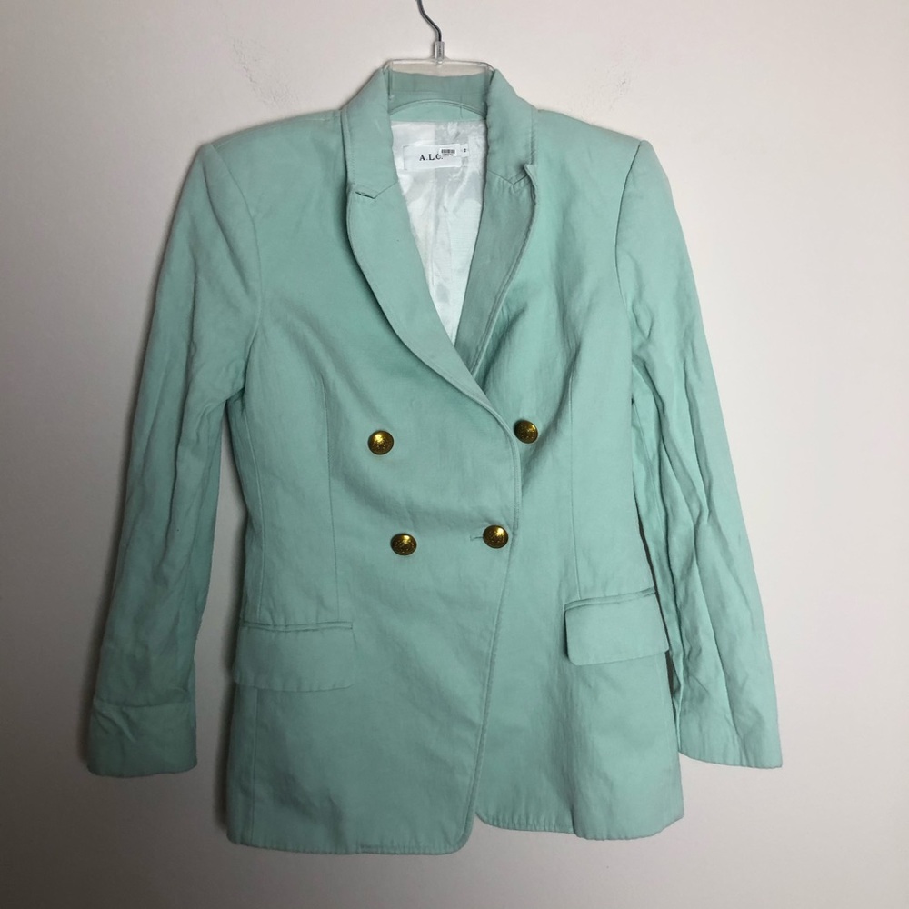 ALC Sedgwick Button Mint Blazer Jacket - Picture 8 of 13